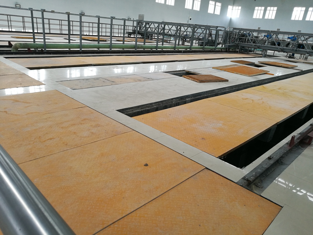 廣東深圳福田污水處理廠玻璃鋼格柵、蓋板安裝工程(圖2)